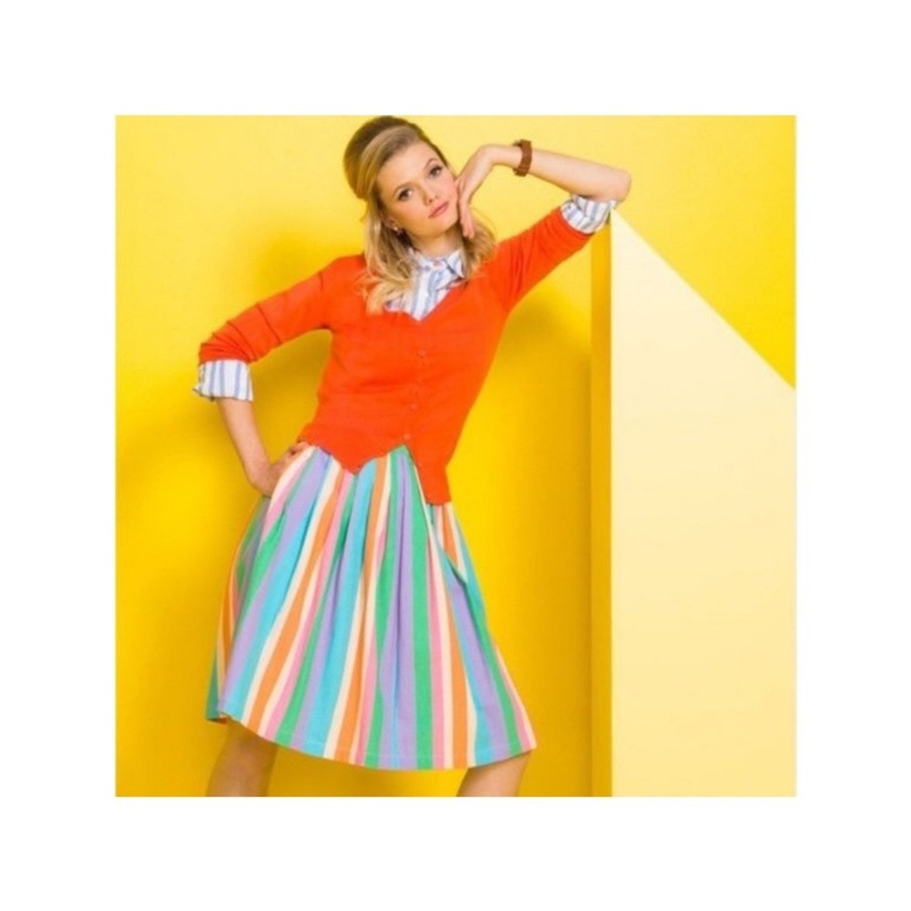 Colorful Striped Midi Skirt